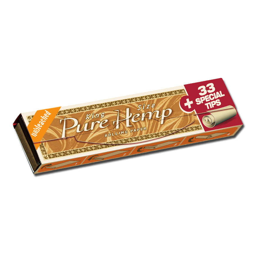 Pure Hemp Unbleached King Size Rolling Papers With Tips #PureHemp