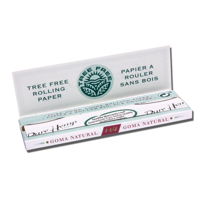 Pure Hemp Classic 1 1/4 Medium Size Rolling Papers Open Booklet