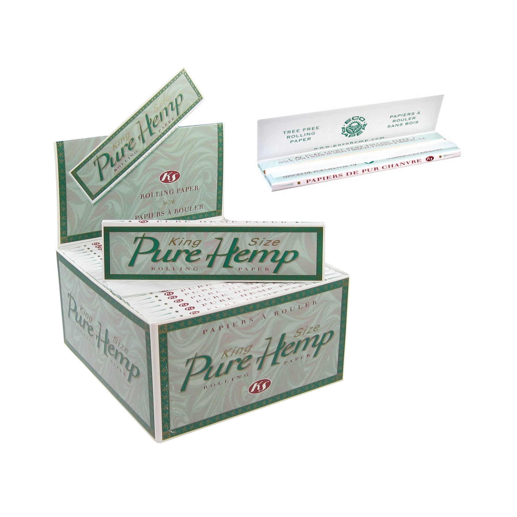 Pure Hemp Classic King Size Rolling Papers Booklet & Box