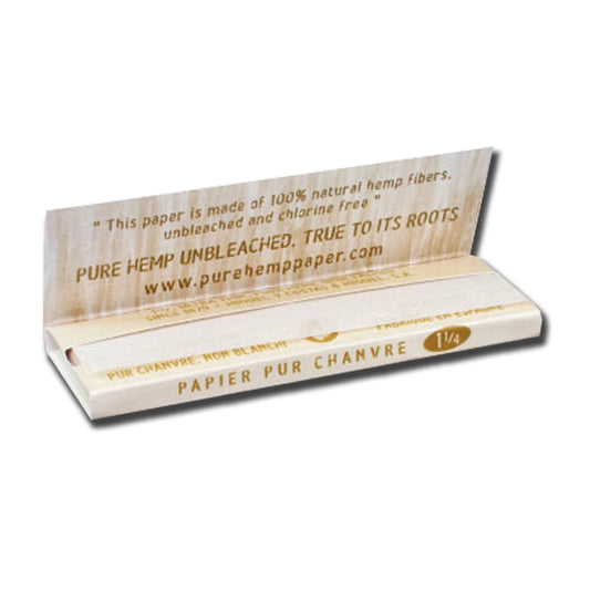 Pure Hemp Unbleached 1 1/4 Size Rolling Papers Booklet Open