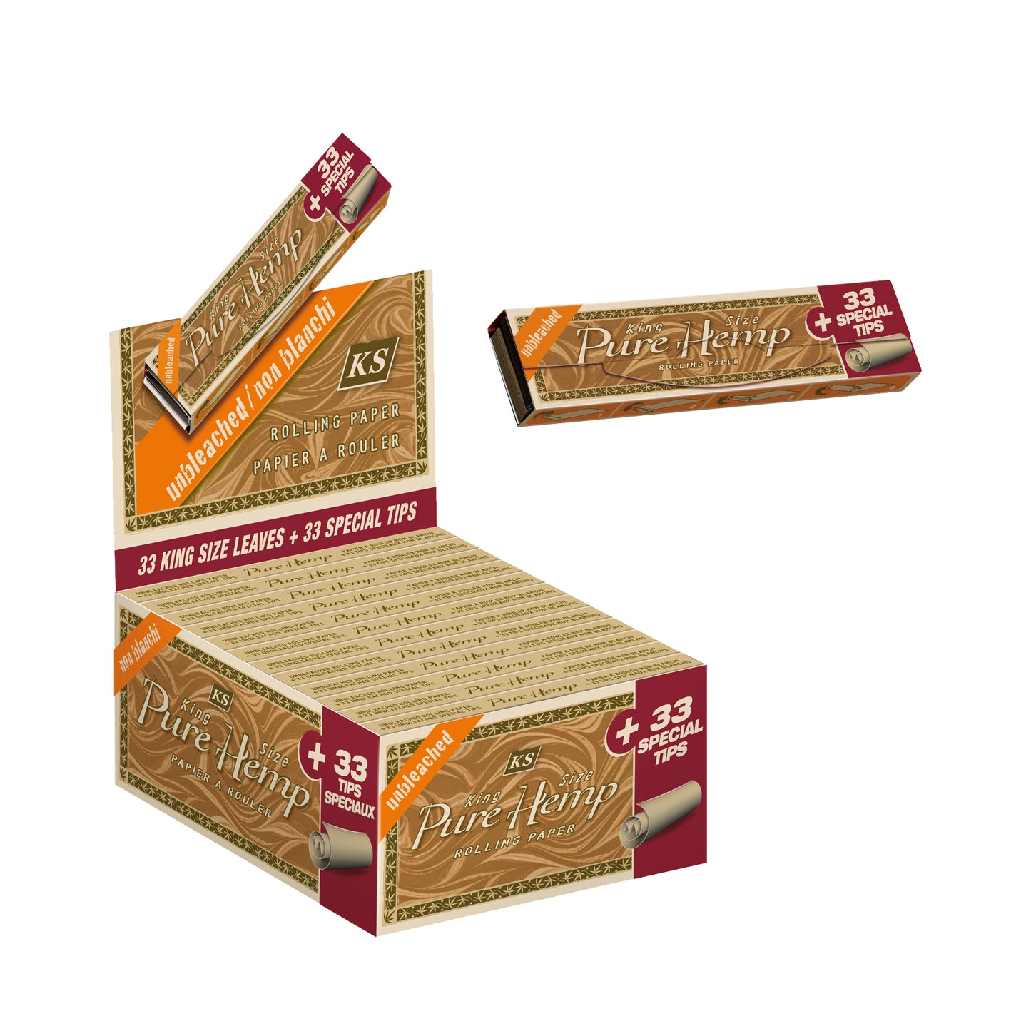 Pure Hemp Unbleached King Size Rolling Papers With Tips #PureHemp
